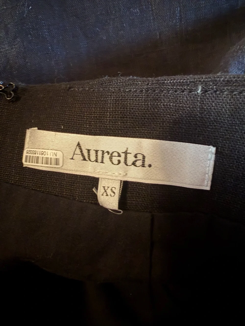 Anthropologie Aureta Linen Lilly Flower Appliqués Corsage Black Mini Skirt XS - Picture 7 of 7